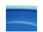 Le haut d'une piscine gonflable bleue.