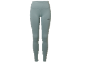 Legging de sport femme vert clair avec un petit logo sur la cuisse.