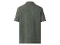 Chemise en coton texturé vert foncé à manches courtes pour homme