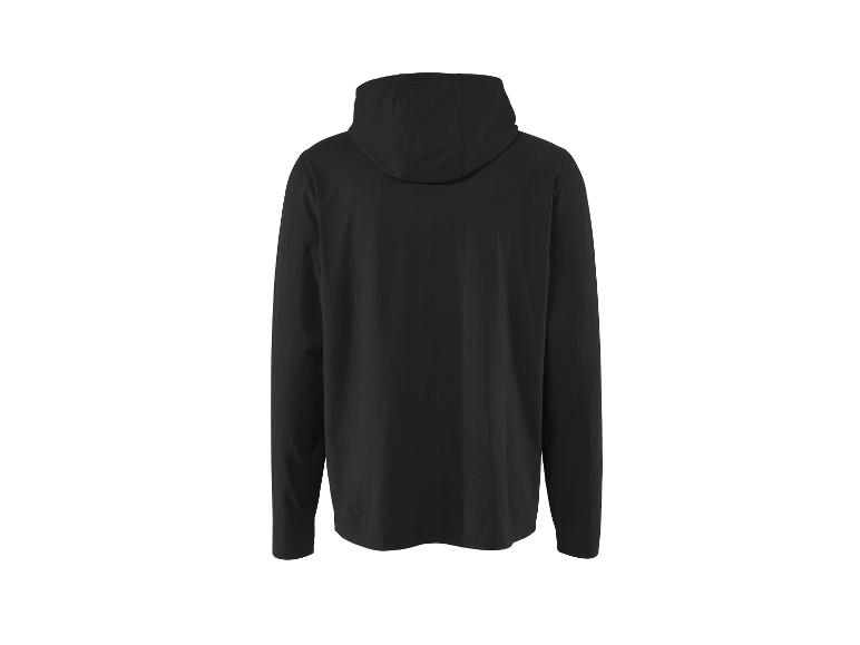 Sweat à capuche noir, vue de dos.