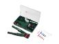 Kit de sertissage Parkside : pince, connecteurs et gaines thermorétractables.