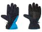 Une paire de gants d'hiver bleus et noirs.