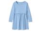 Robe bleu clair à manches longues pour enfants avec taille froncée