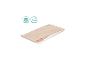 Matelas pliable beige avec des icônes de lavage et de 4 cm d'épaisseur.