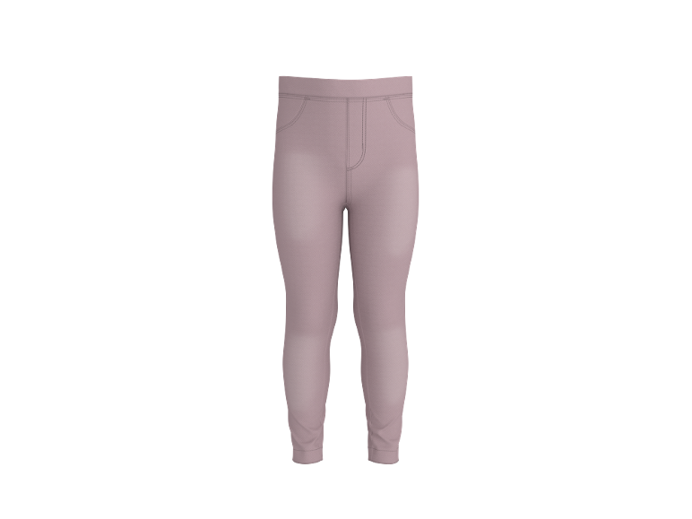 Legging rose pour enfant avec poches et coutures simulées
