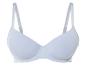Un soutien-gorge bleu clair avec des bretelles larges.