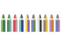 Crayons bicolores aux couleurs pastel.