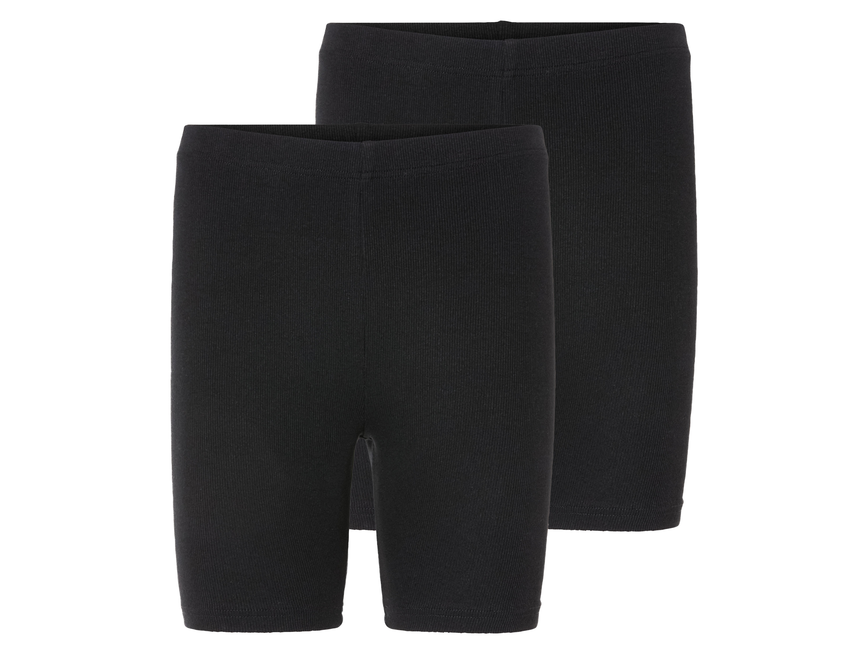 esmara® Lot de 2 cyclistes côtelés femme (S (34/36), noir)