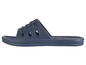 Des tongs bleues avec une texture et des trous.