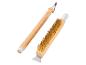 Brosse de nettoyage pour barbecue avec long manche en bois et racloir