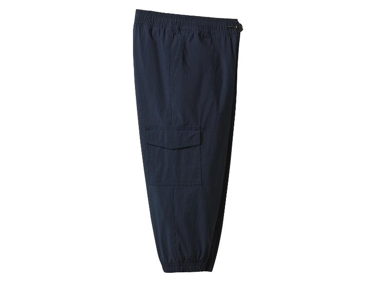 Pantalon cargo bleu marine avec taille élastique et poches latérales