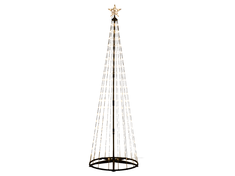 Sapin de Noël lumineux avec une étoile au sommet