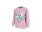Sweat-shirt rose avec texte 'BEST FRIENDS' et personnages de dessins animés mignons.
