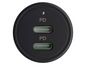 Une station de charge noire avec deux ports USB-C avec technologie PD.