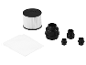 Ensemble de filtres pour aspirateur avec accessoires interchangeables.