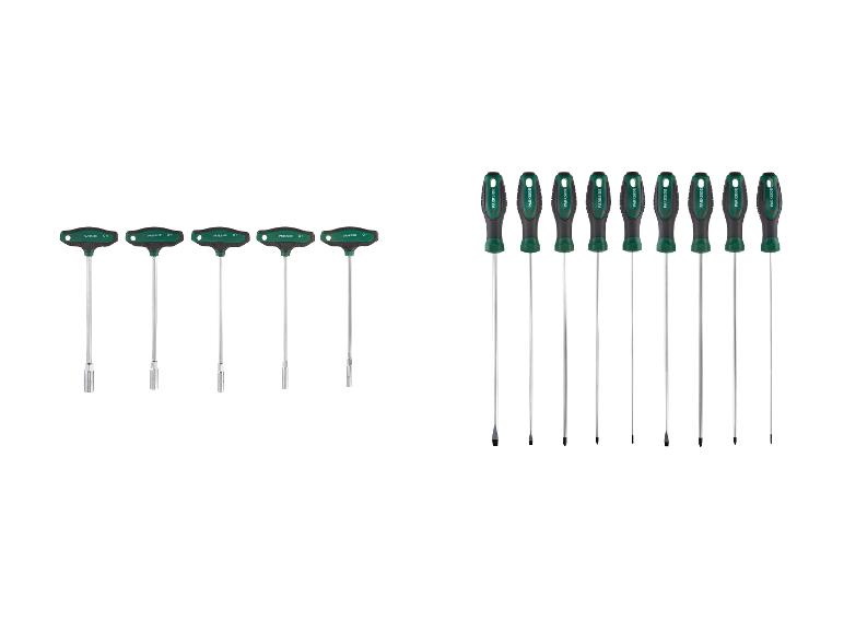 Ensemble de tournevis Parkside : cruciformes et hexagonaux.