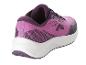 Une chaussure de course rose et violette avec une semelle blanche.