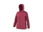 Veste matelassée rose-rouge à capuche avec manches à chevrons