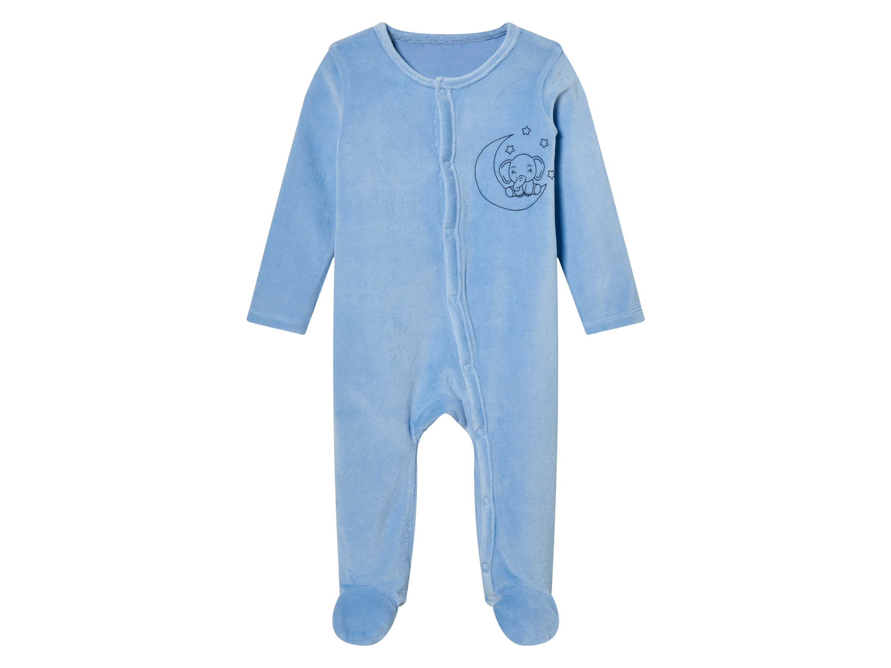 lupilu® Pyjama en velours bébé (74/80, bleu clair)