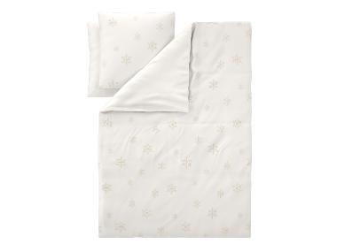 Parure de lit double face en satin, 260 x 240 cm (blanc)