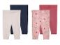 Lot de leggings bébé : unis (beige, marine, rose) et imprimés fleuris.
