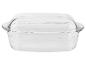 Plat de cuisson rectangulaire en verre transparent avec couvercle