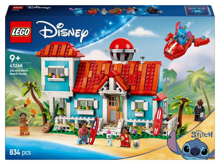 Ensemble LEGO Disney Lilo et Stitch Maison de Plage avec figurines et vaisseau de Stitch.