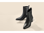 Bottines en cuir noir pour femme à talon bas