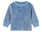 Pull bleu pour bébé à manches longues, orné de flocons de neige.