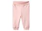 Pantalon bébé rose clair avec taille et poignets côtelés