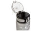 Une bouteille d'eau grise avec un couvercle ouvert et l'inscription 'Get Started'.
