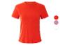 Un t-shirt côtelé orange pour femme.