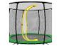 Trampoline avec filet de sécurité noir et fermeture éclair jaune ouverte