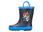 Bottes de pluie bleues pour enfants avec un chiot et un dinosaure.