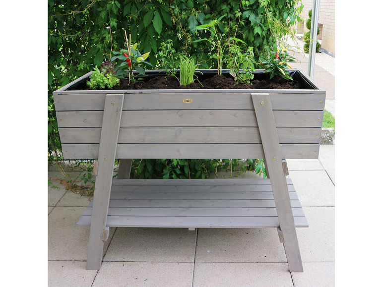 Aller en mode plein écran : HABAU Carré potager sur pieds, 115 x 45 x 89,5 cm, gris - Image 4