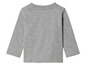 Un t-shirt gris à manches longues pour bébé.