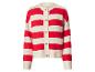 Cardigan rayé rouge et blanc avec boutons dorés