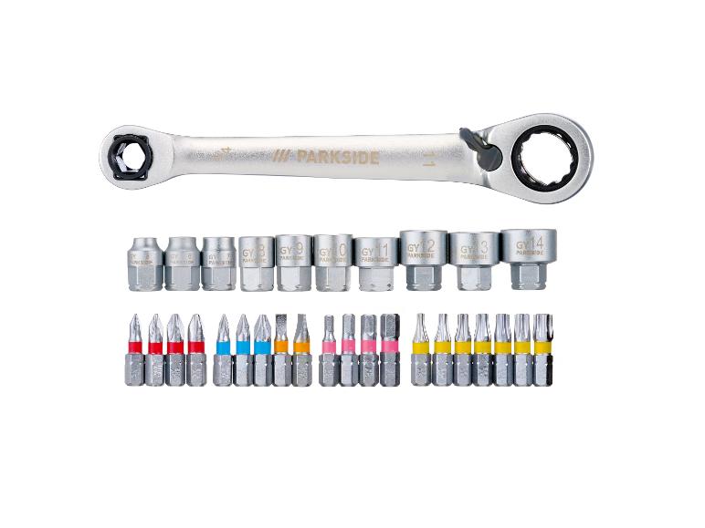 Clé à cliquet Parkside avec embouts et douilles