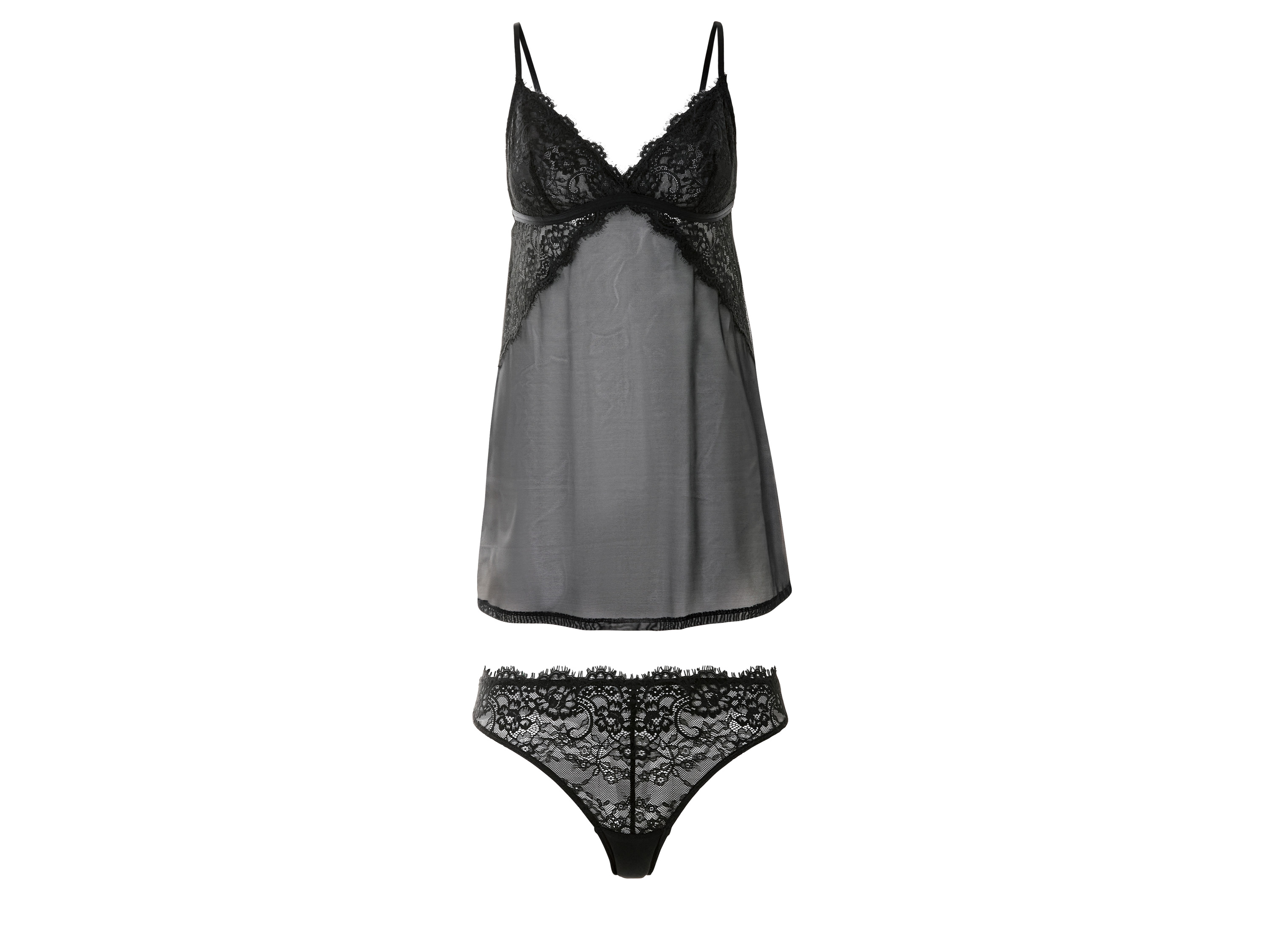 esmara® Ensemble nuisette et string femme (noir, S(34/36))