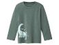 T-shirt enfant à manches longues vert menthe avec imprimé dinosaure et texte «hey you!»
