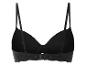 Un soutien-gorge noir en dentelle.