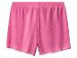 Shorts rose en côtes, détail festonné.