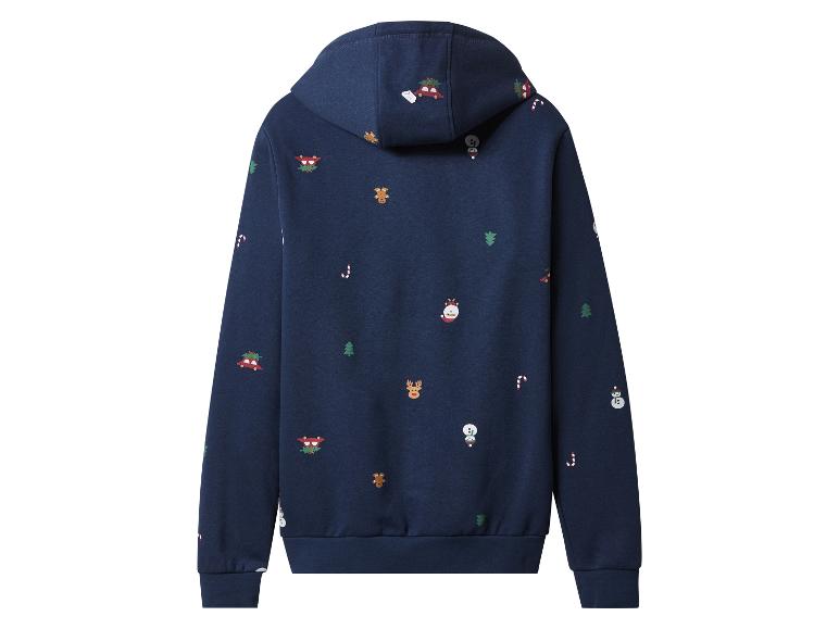 Sweat à capuche bleu avec motif de Noël