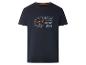 T-shirt bleu marine pour homme avec un imprimé sur le thème de l'aviation et le texte 'Original Aviation No. 73'.