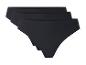 Lot de trois culottes noires taille haute sans coutures pour femme.
