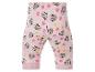 Legging bébé rose avec des personnages de souris et un motif floral.