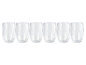 Six verres transparents pour le vin ou les cocktails.