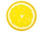 Tranche de citron jaune style graphique.