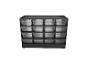 Organiseur de rangement noir avec 16 tiroirs transparents pour petites pièces.