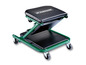 Tabouret d'atelier vert avec coussin noir et roues de Parkside.